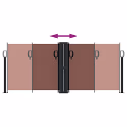vidaXL Retractable Side Awning Outdoor Privacy Screen Balcony Sunshade Shelter - brown, 100 x 600 cm - Additional view 4