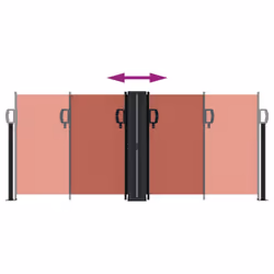 vidaXL Retractable Side Awning Outdoor Privacy Screen Balcony Sunshade Shelter - terracotta, 100 x 600 cm - Additional view 4