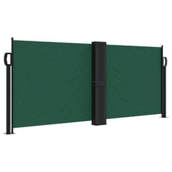 vidaXL Retractable Side Awning Outdoor Privacy Screen Balcony Sunshade Shelter - dark green, 100 x 600 cm