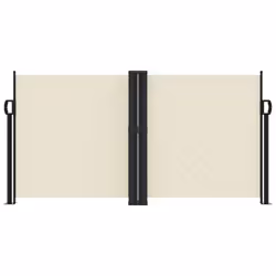 vidaXL Retractable Side Awning Outdoor Privacy Screen Balcony Sunshade Shelter - cream, 120 x 600 cm - Additional view 2