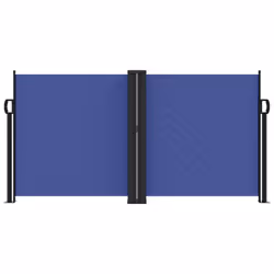 vidaXL Retractable Side Awning Outdoor Privacy Screen Balcony Sunshade Shelter - blue, 120 x 600 cm - Additional view 2