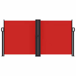 vidaXL Retractable Side Awning Outdoor Privacy Screen Balcony Sunshade Shelter - red, 120 x 600 cm - Additional view 2