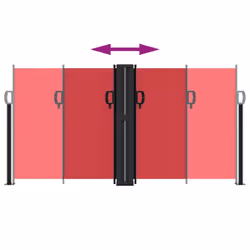 vidaXL Retractable Side Awning Outdoor Privacy Screen Balcony Sunshade Shelter - red, 120 x 600 cm - Additional view 4