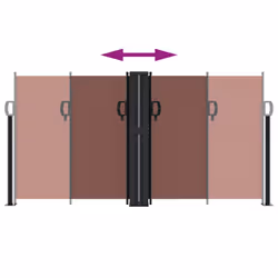 vidaXL Retractable Side Awning Outdoor Privacy Screen Balcony Sunshade Shelter - brown, 120 x 600 cm - Additional view 4