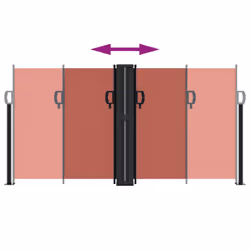 vidaXL Retractable Side Awning Outdoor Privacy Screen Balcony Sunshade Shelter - terracotta, 120 x 600 cm - Additional view 4