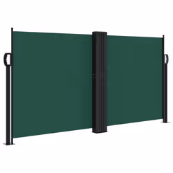 vidaXL Retractable Side Awning Outdoor Privacy Screen Balcony Sunshade Shelter - dark green, 120 x 600 cm