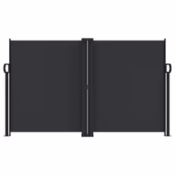 vidaXL Retractable Side Awning Outdoor Privacy Screen Balcony Sunshade Shelter - black, 140 x 600 cm - Additional view 2