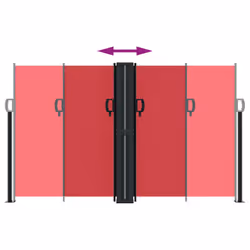 vidaXL Retractable Side Awning Outdoor Privacy Screen Balcony Sunshade Shelter - red, 140 x 600 cm - Additional view 4
