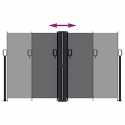 vidaXL Retractable Side Awning Outdoor Privacy Screen Balcony Sunshade Shelter - anthracite, 140 x 600 cm - Additional view 4