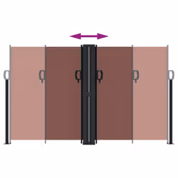 vidaXL Retractable Side Awning Outdoor Privacy Screen Balcony Sunshade Shelter - brown, 140 x 600 cm - Additional view 4