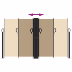 vidaXL Retractable Side Awning Outdoor Privacy Screen Balcony Sunshade Shelter - beige, 140 x 600 cm - Additional view 4