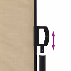 vidaXL Retractable Side Awning Outdoor Privacy Screen Balcony Sunshade Shelter - beige, 140 x 600 cm - Additional view 5
