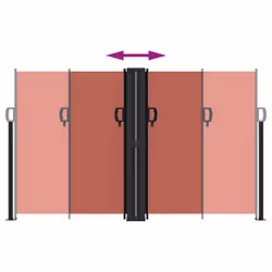 vidaXL Retractable Side Awning Outdoor Privacy Screen Balcony Sunshade Shelter - terracotta, 140 x 600 cm - Additional view 4