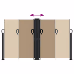vidaXL Retractable Side Awning Outdoor Privacy Screen Balcony Sunshade Shelter - taupe, 140 x 600 cm - Additional view 4