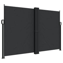 vidaXL Retractable Side Awning Outdoor Privacy Screen Balcony Sunshade Shelter - black, 160 x 600 cm