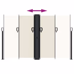 vidaXL Retractable Side Awning Outdoor Privacy Screen Balcony Sunshade Shelter - cream, 160 x 600 cm - Additional view 4
