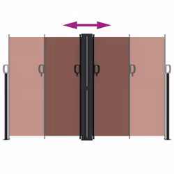vidaXL Retractable Side Awning Outdoor Privacy Screen Balcony Sunshade Shelter - brown, 160 x 600 cm - Additional view 4