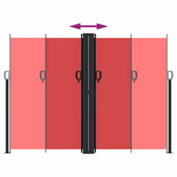 vidaXL Retractable Side Awning Outdoor Privacy Screen Balcony Sunshade Shelter - red, 180 x 600 cm - Additional view 4