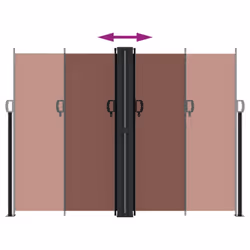 vidaXL Retractable Side Awning Outdoor Privacy Screen Balcony Sunshade Shelter - brown, 180 x 600 cm - Additional view 4