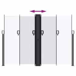 vidaXL Retractable Side Awning Outdoor Privacy Screen Balcony Sunshade Shelter - white, 180 x 600 cm - Additional view 4
