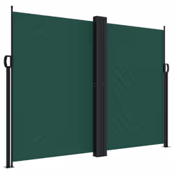 vidaXL Retractable Side Awning Outdoor Privacy Screen Balcony Sunshade Shelter - dark green, 180 x 600 cm