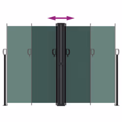 vidaXL Retractable Side Awning Outdoor Privacy Screen Balcony Sunshade Shelter - dark green, 180 x 600 cm