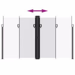 vidaXL Retractable Side Awning Outdoor Privacy Screen Balcony Sunshade Shelter - white, 200 x 600 cm - Additional view 4