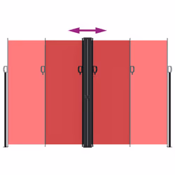 vidaXL Retractable Side Awning Outdoor Privacy Screen Balcony Sunshade Shelter - red, 220 x 600 cm - Additional view 4