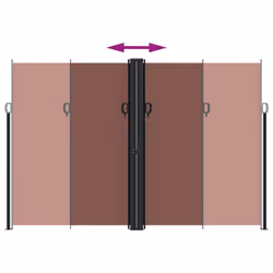 vidaXL Retractable Side Awning Outdoor Privacy Screen Balcony Sunshade Shelter - brown, 220 x 600 cm - Additional view 4