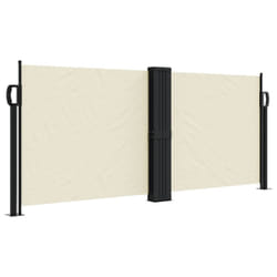 vidaXL Retractable Side Awning Outdoor Privacy Screen Balcony Sunshade Shelter - cream, 100 x 1000 cm