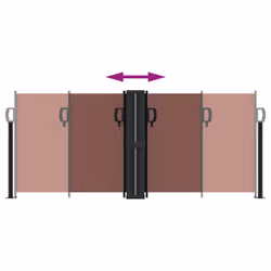 vidaXL Retractable Side Awning Outdoor Privacy Screen Balcony Sunshade Shelter - brown, 100 x 1000 cm - Additional view 4