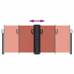 vidaXL Retractable Side Awning Outdoor Privacy Screen Balcony Sunshade Shelter - terracotta, 100 x 1000 cm - Additional view 4