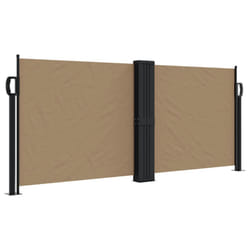 vidaXL Retractable Side Awning Outdoor Privacy Screen Balcony Sunshade Shelter - taupe, 100 x 1000 cm
