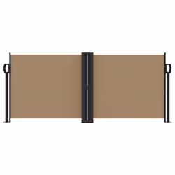 vidaXL Retractable Side Awning Outdoor Privacy Screen Balcony Sunshade Shelter - taupe, 100 x 1000 cm - Additional view 2