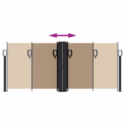 vidaXL Retractable Side Awning Outdoor Privacy Screen Balcony Sunshade Shelter - taupe, 100 x 1000 cm - Additional view 4
