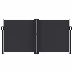 vidaXL Retractable Side Awning Outdoor Privacy Screen Balcony Sunshade Shelter - black, 120 x 1000 cm - Additional view 2
