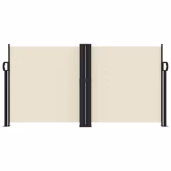 vidaXL Retractable Side Awning Outdoor Privacy Screen Balcony Sunshade Shelter - cream, 120 x 1000 cm - Additional view 2