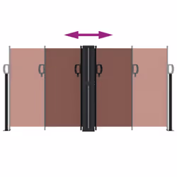 vidaXL Retractable Side Awning Outdoor Privacy Screen Balcony Sunshade Shelter - brown, 120 x 1000 cm - Additional view 4