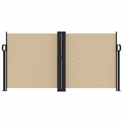 vidaXL Retractable Side Awning Outdoor Privacy Screen Balcony Sunshade Shelter - beige, 120 x 1000 cm - Additional view 2