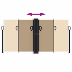 vidaXL Retractable Side Awning Outdoor Privacy Screen Balcony Sunshade Shelter - beige, 120 x 1000 cm - Additional view 4