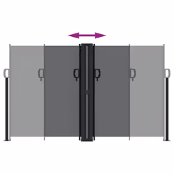 vidaXL Retractable Side Awning Outdoor Privacy Screen Balcony Sunshade Shelter - black, 140 x 1000 cm - Additional view 4