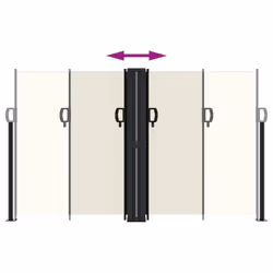 vidaXL Retractable Side Awning Outdoor Privacy Screen Balcony Sunshade Shelter - cream, 140 x 1000 cm - Additional view 4