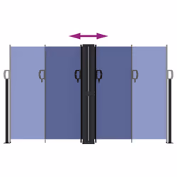vidaXL Retractable Side Awning Outdoor Privacy Screen Balcony Sunshade Shelter - blue, 140 x 1000 cm - Additional view 4
