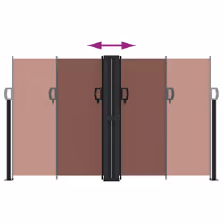 vidaXL Retractable Side Awning Outdoor Privacy Screen Balcony Sunshade Shelter - brown, 140 x 1000 cm - Additional view 4