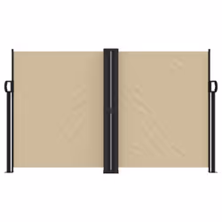 vidaXL Retractable Side Awning Outdoor Privacy Screen Balcony Sunshade Shelter - beige, 140 x 1000 cm - Additional view 2