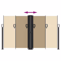 vidaXL Retractable Side Awning Outdoor Privacy Screen Balcony Sunshade Shelter - beige, 140 x 1000 cm - Additional view 4