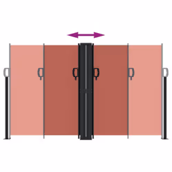 vidaXL Retractable Side Awning Outdoor Privacy Screen Balcony Sunshade Shelter - terracotta, 140 x 1000 cm - Additional view 4