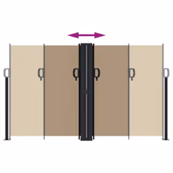 vidaXL Retractable Side Awning Outdoor Privacy Screen Balcony Sunshade Shelter - taupe, 140 x 1000 cm - Additional view 4