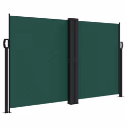 vidaXL Retractable Side Awning Outdoor Privacy Screen Balcony Sunshade Shelter - dark green, 140 x 1000 cm