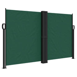vidaXL Retractable Side Awning Outdoor Privacy Screen Balcony Sunshade Shelter - dark green, 140 x 1000 cm
